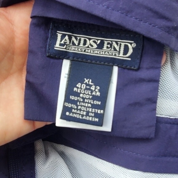 Lands End Blue Red Striped Mens Boardshorts - Picture 9 of 11